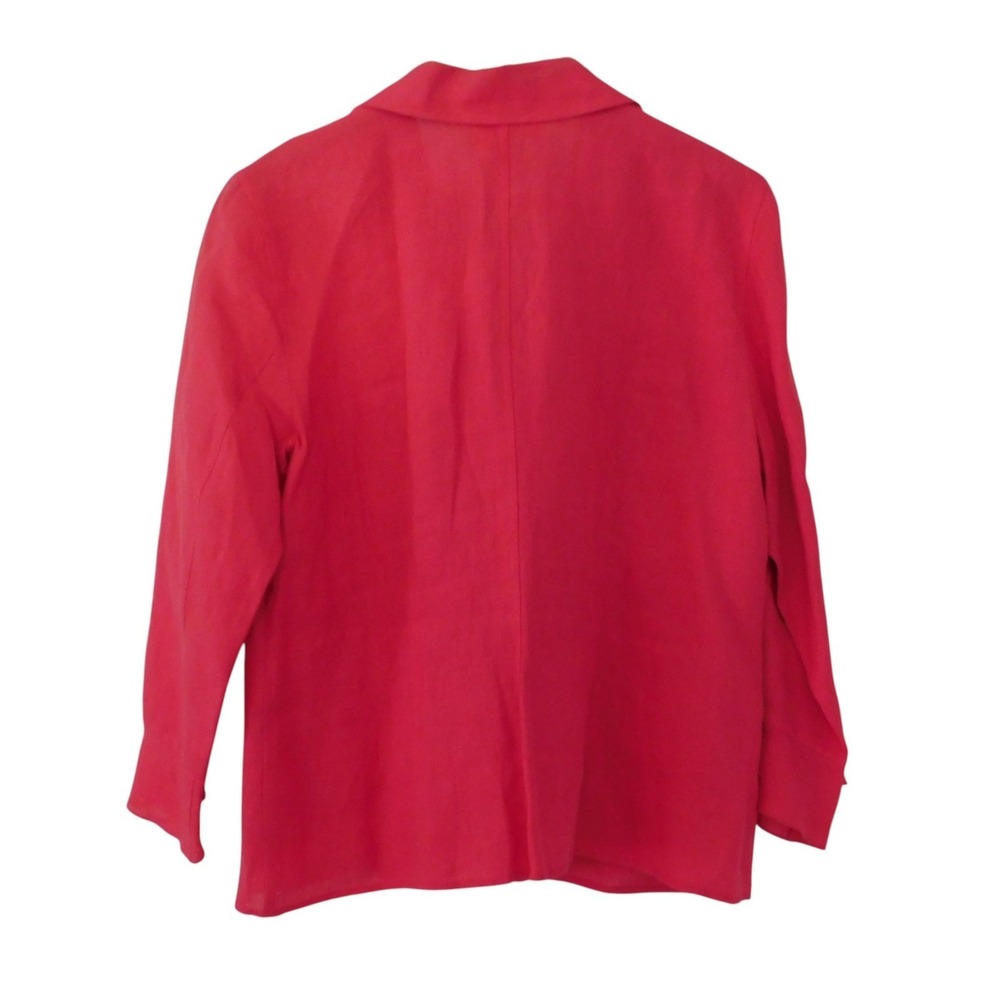 Vintage‎ Talbots 100% Irish  Linen Blazer size 12 Rasberry Pink Unlined - Picture 6 of 6
